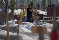 Ilustrasi taman pemakaman etnis Uighur di Xinjiang, China. (Foto AFP/Greg Baker)