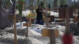 Ilustrasi taman pemakaman etnis Uighur di Xinjiang, China. (Foto AFP/Greg Baker)