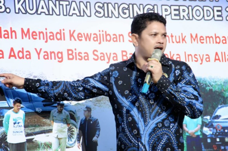 Anngota DPRD Kuansing Fedrios Gusni dalam kunjungan Reses Masa Sidang I di Desa Pangkalan Indarung, Kecamatan Singingi (Foto Istimewa)