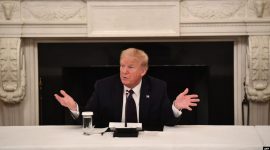Presiden AS, Donald Trump di gedung Putih 18 Mei 2020.(Foto dok Gedung Putih)
