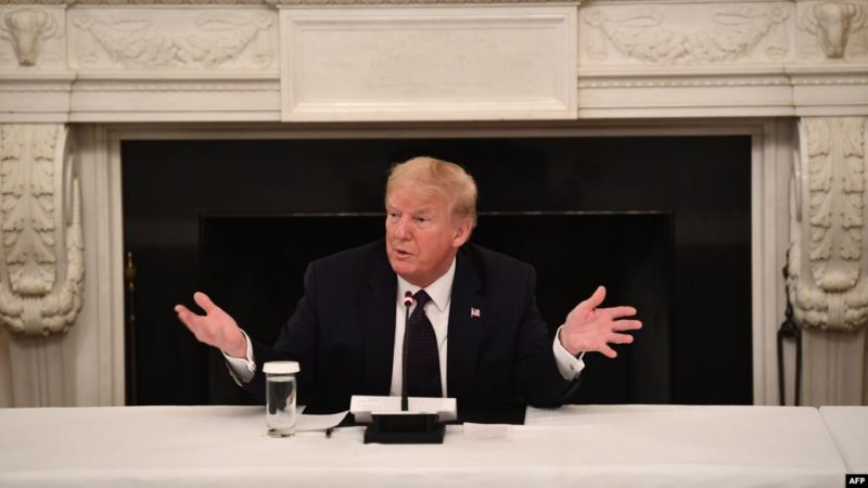 Presiden AS, Donald Trump di gedung Putih 18 Mei 2020.(Foto dok Gedung Putih)