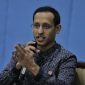 Mendikbud Nadiem membolehkan sekolah dibuka di zona kuning. (CNN Indonesia/Adhi Wicaksono)

