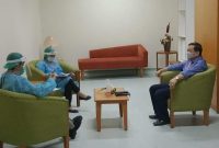 Bakal calon Bupati Kuantan Singingi, H.Halim saat menjalani pemeriksaan kesehatan di RSUD Arifin Ahmad Pekanbaru (Foto dok HK)