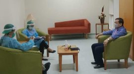 Bakal calon Bupati Kuantan Singingi, H.Halim saat menjalani pemeriksaan kesehatan di RSUD Arifin Ahmad Pekanbaru (Foto dok HK)
