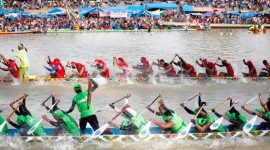 Pacu jalur di gelanggang Tepian Nerosa Telukkuantan (Foto Istimewa)