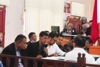 Rizki Poliang dalam sidang praperadilan di Pengadilan Negeri Tembilahan (Foto Istimewa)