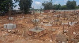 Tahapan pekerjaan tiang pancang kolam (Foto dok KuansingKita)